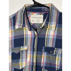 Aeropostale Women's ButtonDown Long Sleeve Shirt Casual Preppy Colorful Size Med